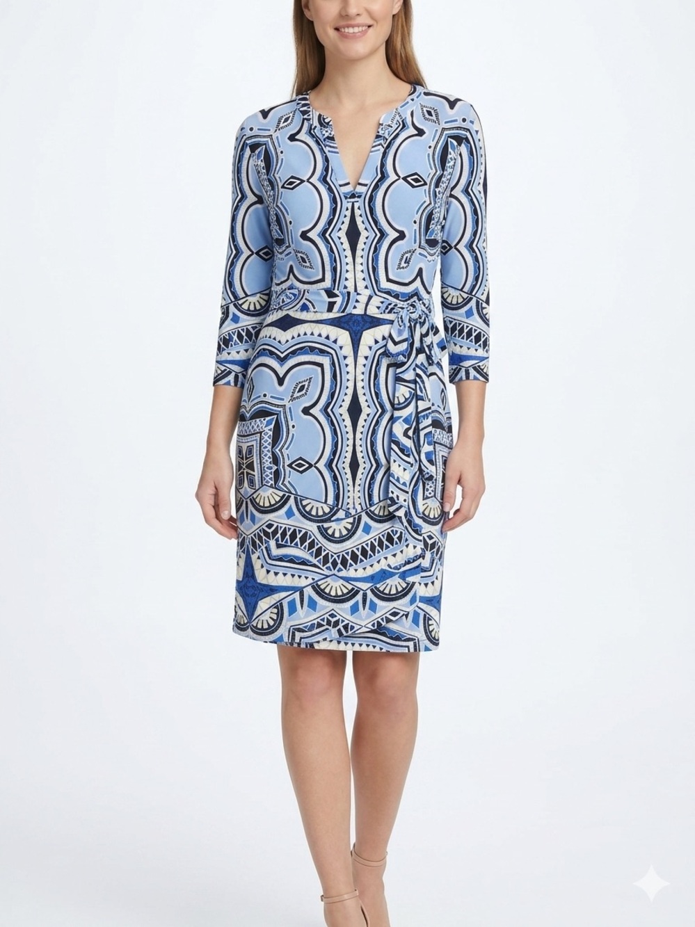 Inc International NWOT Stretchy Comfy Pull Over Long Sleeve Belted Dress